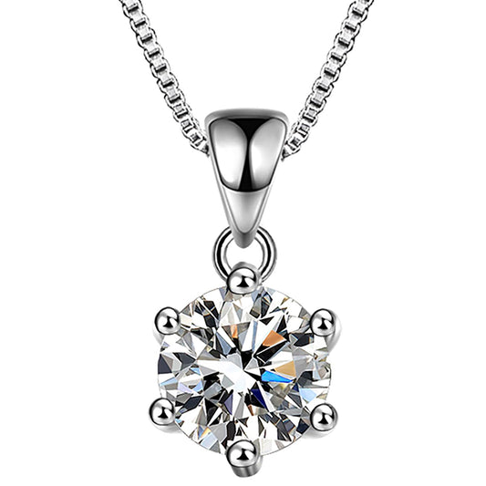 Dollcini Moissanit Nyaklánc – 3 Karátos, 925 Ezüst Pasziánsz Medál Nőknek