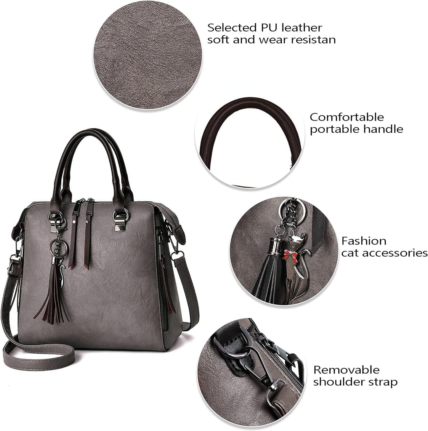 Dollcini 4 Részes Műbőr Táskaszett – Kézitáska és Válltáska