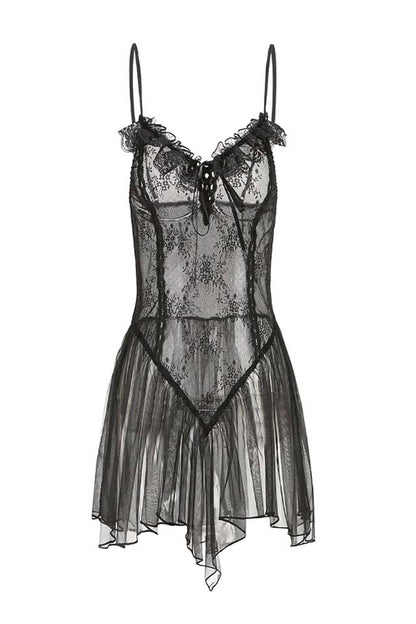 Dollcini Szexi Csipke Fehérnemű Szett – Láncos Tangával, Különleges Alkalmakra