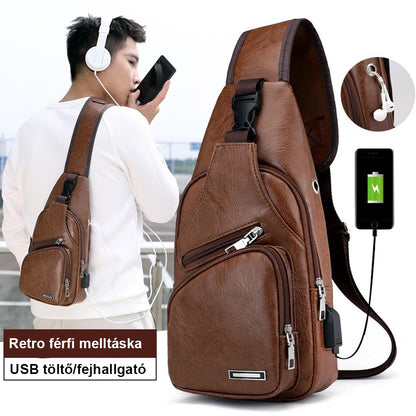 Dollcini Férfi Műbőr Válltáska –  Karcálló, USB