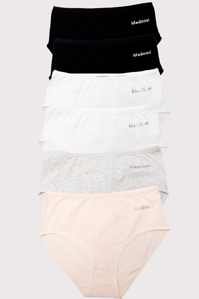 Dollcini ,Magas derekú női bugyi ,95% Pamut + Spandex-Többszínű, 6 db-os Csomag,68822