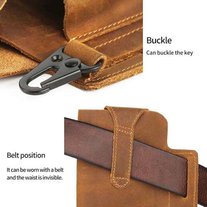 Dollcini Férfi Bőr Mobiltok – Multifunkciós, Valódi Bőr, Kézzel Készített