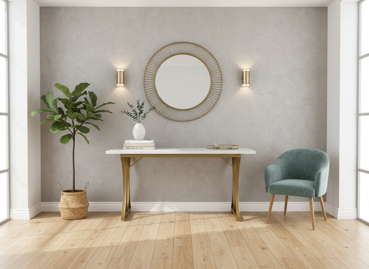 Dollcini Otthon Fehér Étkezőasztal Arany Lábakkal