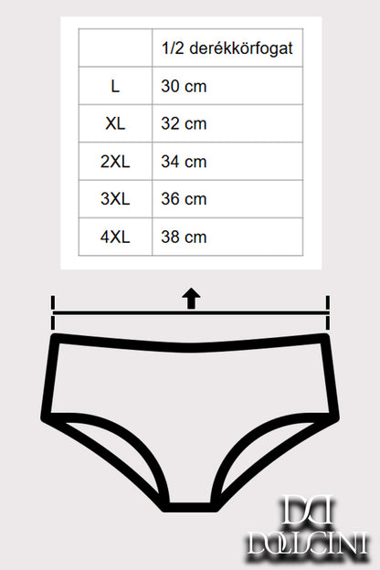 Dollcini, Klasszikus női bugyi, 95% Pamut + Spandex-Többszínű, 6 db-os Csomag