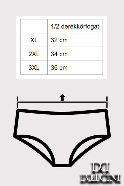 Dollcini ,Magas derekú női bugyi ,95% Pamut + Spandex-Többszínű, 6 db-os Csomag,68832