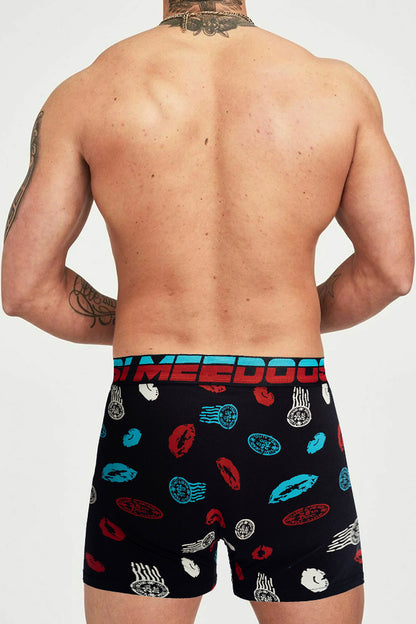 Dollcini Légáteresztő Pamut Férfi Boxeralsó - 95% Pamut, Csókmintás, 3 darabos szett