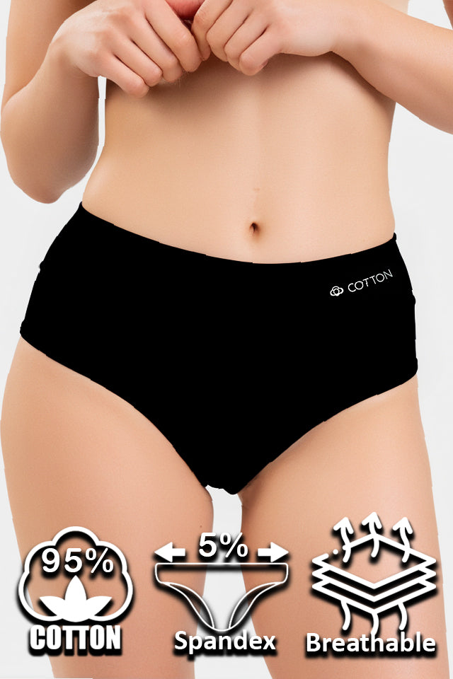 Dollcini ,Magas derekú női bugyi ,95% Pamut + Spandex-Többszínű, 6 db-os Csomag