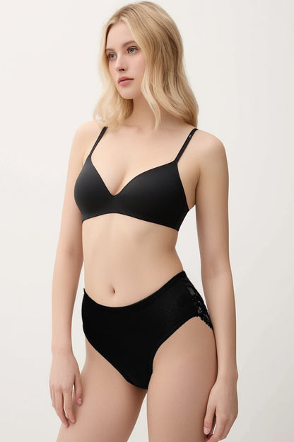 Dollcini ,Klasszikus Női Bugyi, Brazil Női Bugyi, Virágmintás Csipkés Női Bugyi,95% Pamut + Spandex-Többszínű, 6 db-os Csomag,8972