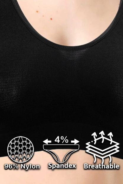 Dollcini Varrás Nélküli Női Sportmelltartó - 95% Pamut, Kényelmes, 3 db-os Csomag