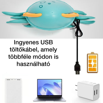 Dollcini Zenélő Mászó Polip Játék – LED Fényekkel, USB-s