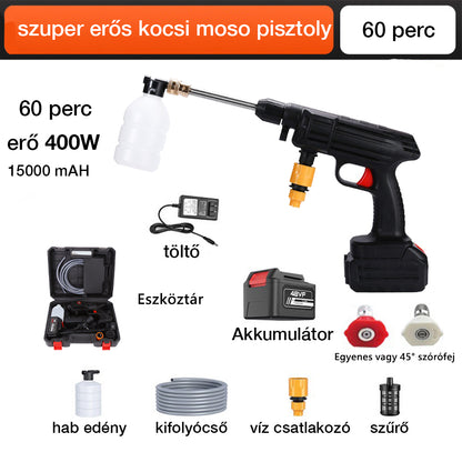 Dollcini Akkus Magasnyomású Mosó Szett – 40 Bar, 400W, Fekete
