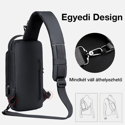 Dollcini Férfi Melltáska USB Porttal – Kombinált Záras Válltáska