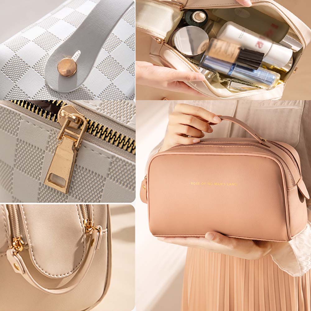 Dollcini Stílusos Kozmetikai Táska – Vízálló műbőr, Nagy Kapacitású